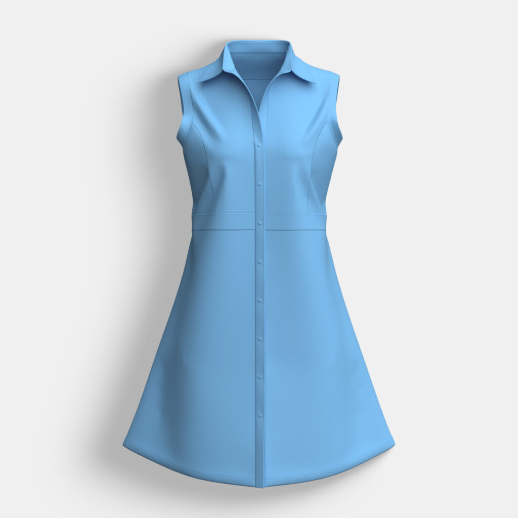 Navy Blue Sleeve Less Women’s Long Shirt - Image 2