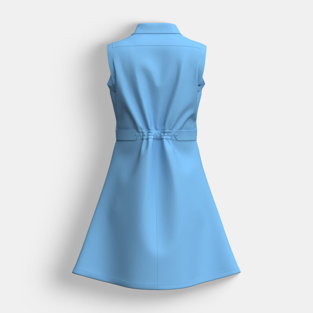 Navy Blue Sleeve Less Women’s Long Shirt - Image 3