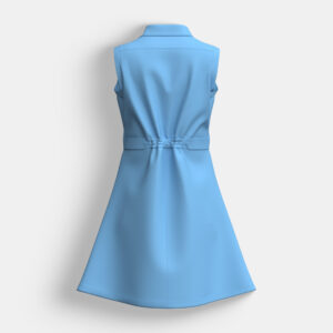 Navy Blue Sleeve Less Women’s Long Shirt - Image 3