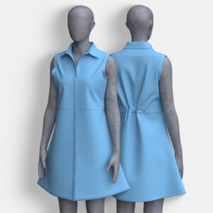 Navy Blue Sleeve Less Women’s Long Shirt