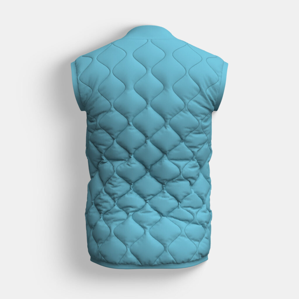 CLO3D Quilted Puffer Vest – Lightweight Digital Fashion Apparel - Image 3